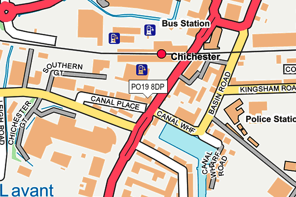 PO19 8DP map - OS OpenMap – Local (Ordnance Survey)