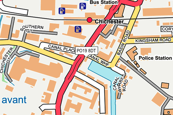 PO19 8DT map - OS OpenMap – Local (Ordnance Survey)