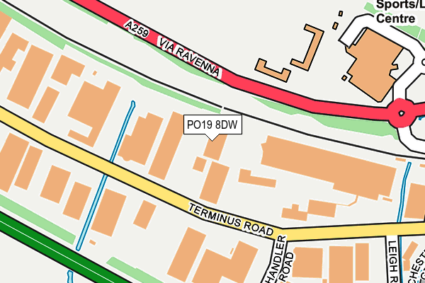 PO19 8DW map - OS OpenMap – Local (Ordnance Survey)