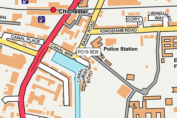 PO19 8EW map - OS OpenMap – Local (Ordnance Survey)