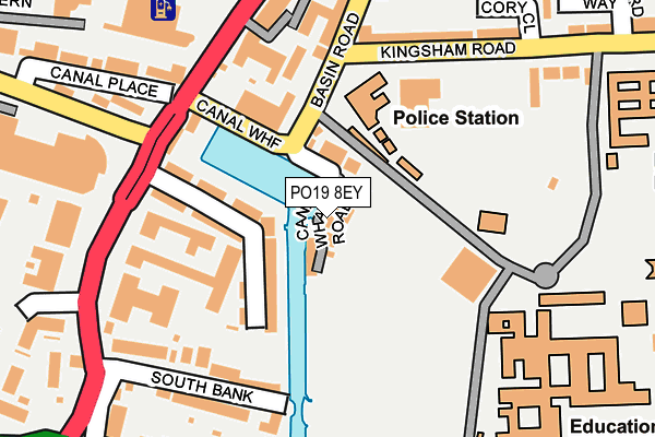PO19 8EY map - OS OpenMap – Local (Ordnance Survey)