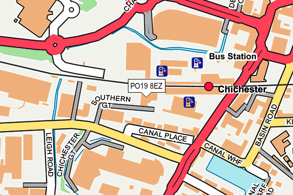 PO19 8EZ map - OS OpenMap – Local (Ordnance Survey)