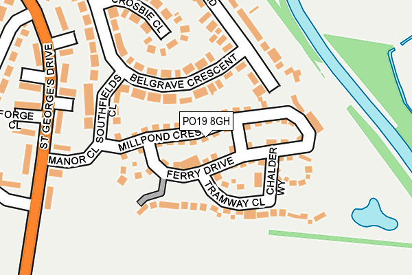 PO19 8GH map - OS OpenMap – Local (Ordnance Survey)