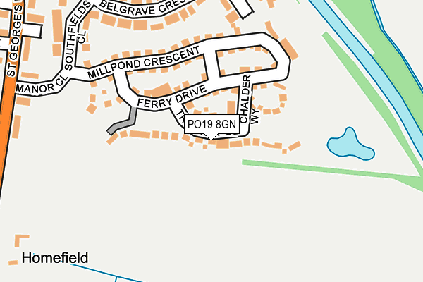 PO19 8GN map - OS OpenMap – Local (Ordnance Survey)
