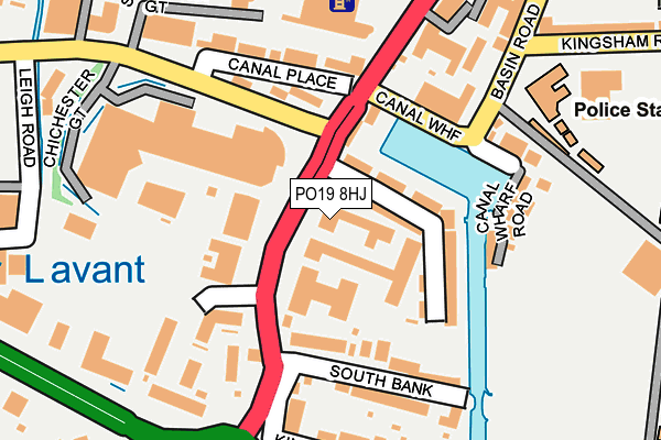 PO19 8HJ map - OS OpenMap – Local (Ordnance Survey)