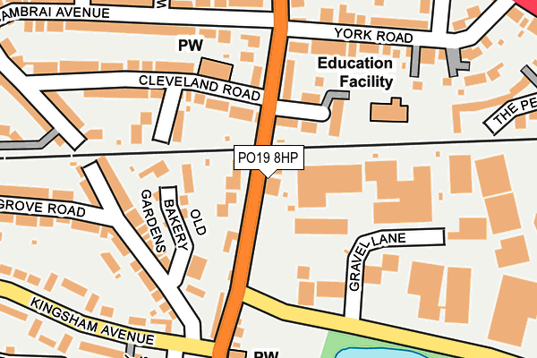 PO19 8HP map - OS OpenMap – Local (Ordnance Survey)