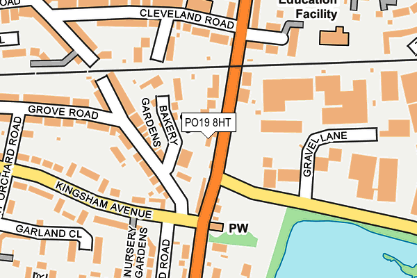PO19 8HT map - OS OpenMap – Local (Ordnance Survey)