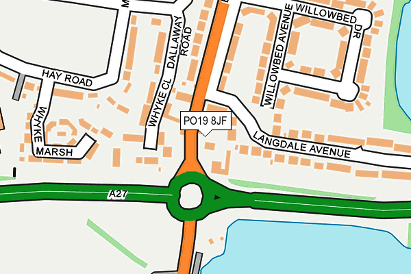 PO19 8JF map - OS OpenMap – Local (Ordnance Survey)