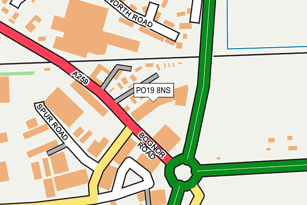 PO19 8NS map - OS OpenMap – Local (Ordnance Survey)