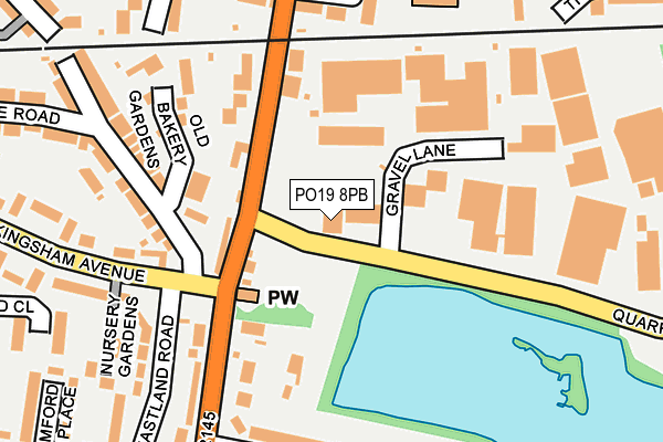 PO19 8PB map - OS OpenMap – Local (Ordnance Survey)