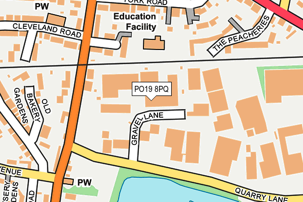 PO19 8PQ map - OS OpenMap – Local (Ordnance Survey)