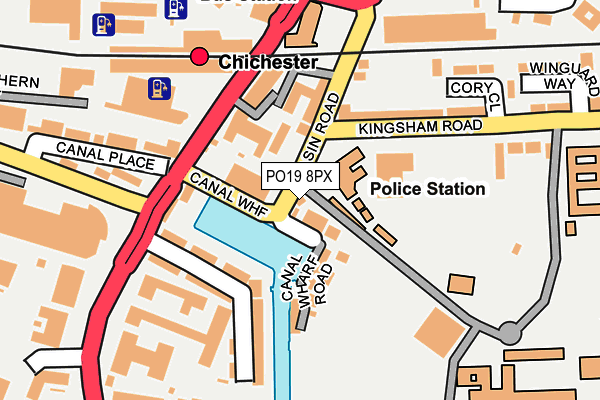 PO19 8PX map - OS OpenMap – Local (Ordnance Survey)