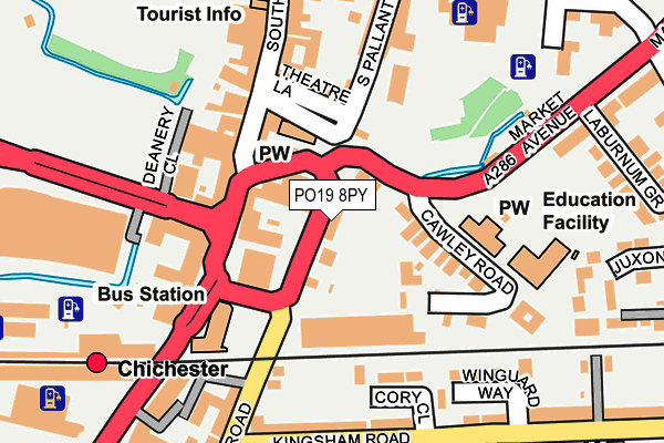 PO19 8PY map - OS OpenMap – Local (Ordnance Survey)