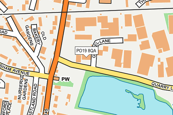 PO19 8QA map - OS OpenMap – Local (Ordnance Survey)
