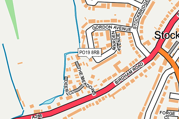 PO19 8RB map - OS OpenMap – Local (Ordnance Survey)