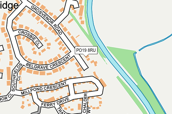 PO19 8RU map - OS OpenMap – Local (Ordnance Survey)
