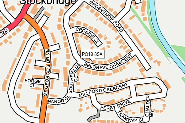 PO19 8SA map - OS OpenMap – Local (Ordnance Survey)