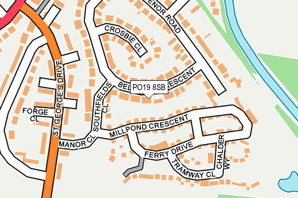 PO19 8SB map - OS OpenMap – Local (Ordnance Survey)