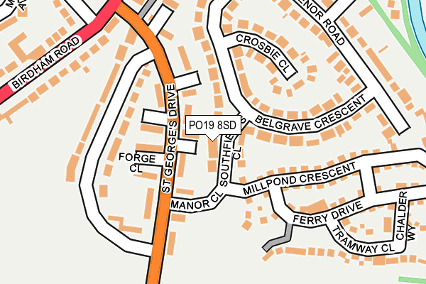 PO19 8SD map - OS OpenMap – Local (Ordnance Survey)