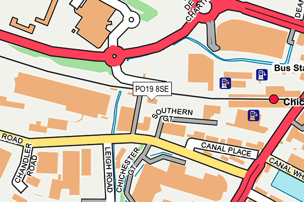 PO19 8SE map - OS OpenMap – Local (Ordnance Survey)