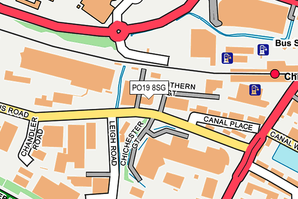 PO19 8SG map - OS OpenMap – Local (Ordnance Survey)