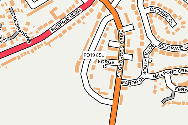 PO19 8SL map - OS OpenMap – Local (Ordnance Survey)
