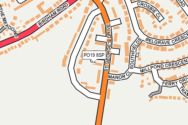 PO19 8SP map - OS OpenMap – Local (Ordnance Survey)