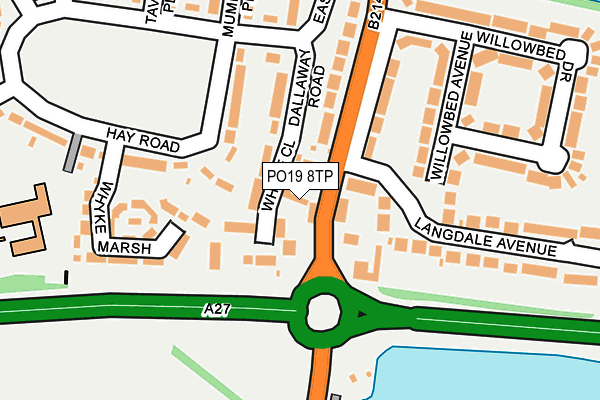 PO19 8TP map - OS OpenMap – Local (Ordnance Survey)