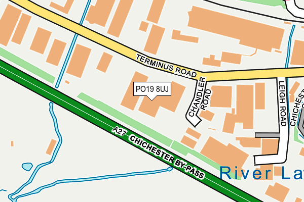 PO19 8UJ map - OS OpenMap – Local (Ordnance Survey)