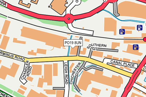 PO19 8UN map - OS OpenMap – Local (Ordnance Survey)