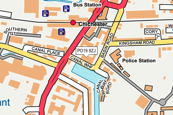 PO19 8ZJ map - OS OpenMap – Local (Ordnance Survey)