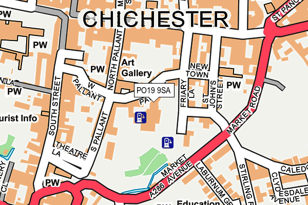 PO19 9SA map - OS OpenMap – Local (Ordnance Survey)