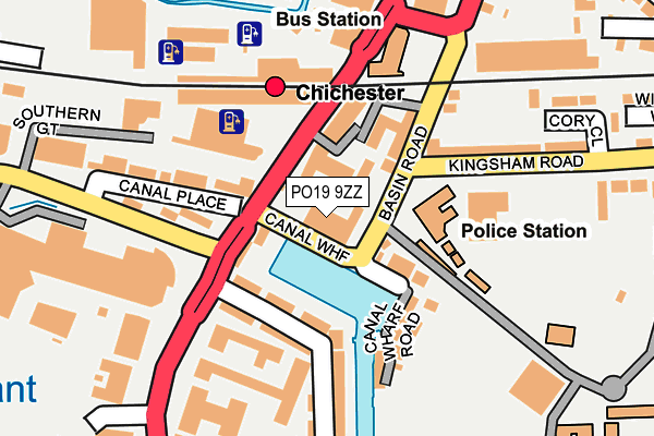 PO19 9ZZ map - OS OpenMap – Local (Ordnance Survey)
