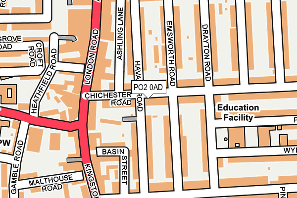 PO2 0AD map - OS OpenMap – Local (Ordnance Survey)