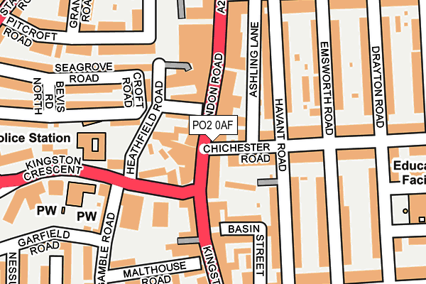 PO2 0AF map - OS OpenMap – Local (Ordnance Survey)