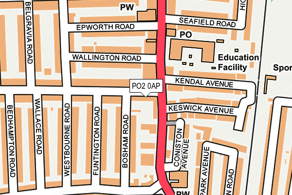 PO2 0AP map - OS OpenMap – Local (Ordnance Survey)