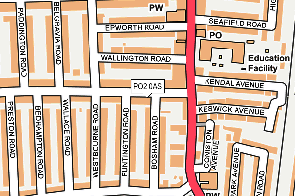 PO2 0AS map - OS OpenMap – Local (Ordnance Survey)