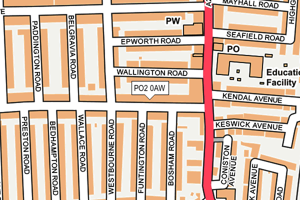 PO2 0AW map - OS OpenMap – Local (Ordnance Survey)