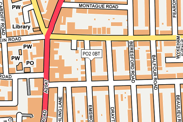 PO2 0BT map - OS OpenMap – Local (Ordnance Survey)