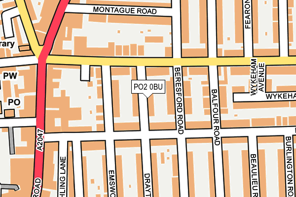 PO2 0BU map - OS OpenMap – Local (Ordnance Survey)