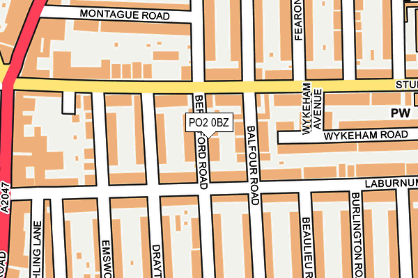 PO2 0BZ map - OS OpenMap – Local (Ordnance Survey)