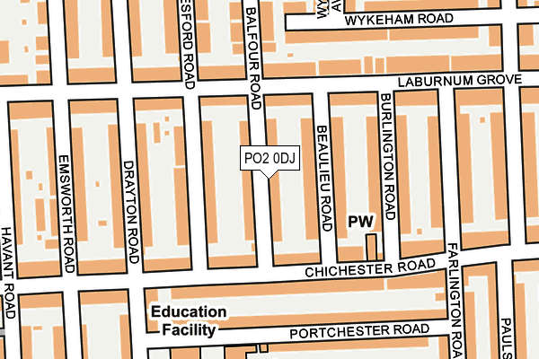 PO2 0DJ map - OS OpenMap – Local (Ordnance Survey)