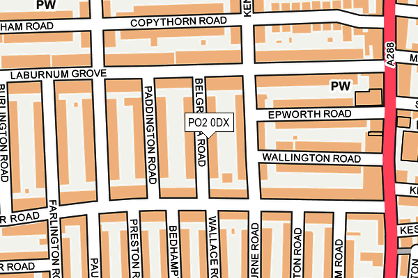 PO2 0DX map - OS OpenMap – Local (Ordnance Survey)