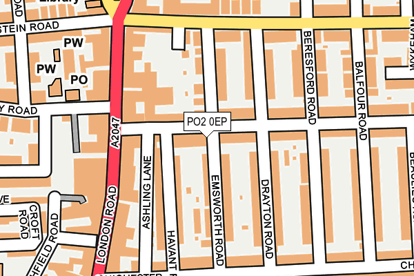 PO2 0EP map - OS OpenMap – Local (Ordnance Survey)