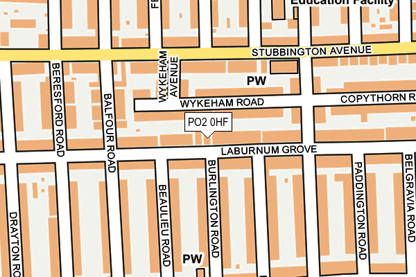 PO2 0HF map - OS OpenMap – Local (Ordnance Survey)