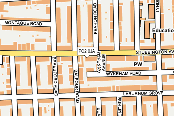 PO2 0JA map - OS OpenMap – Local (Ordnance Survey)