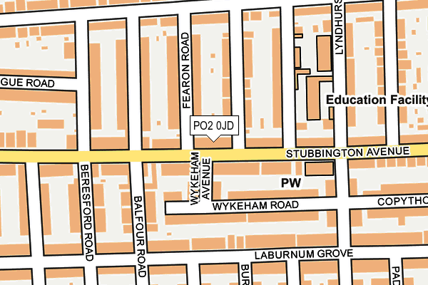 PO2 0JD map - OS OpenMap – Local (Ordnance Survey)