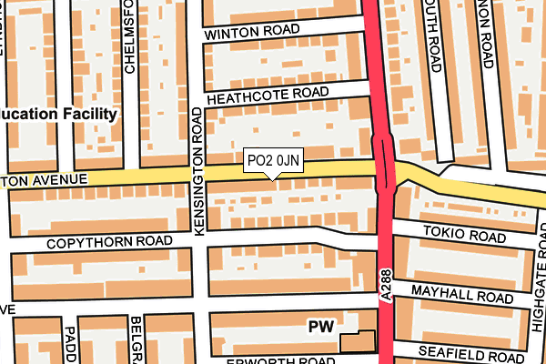 PO2 0JN map - OS OpenMap – Local (Ordnance Survey)