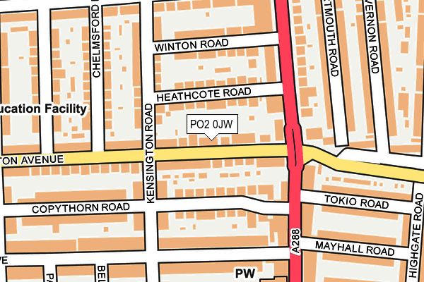 PO2 0JW map - OS OpenMap – Local (Ordnance Survey)