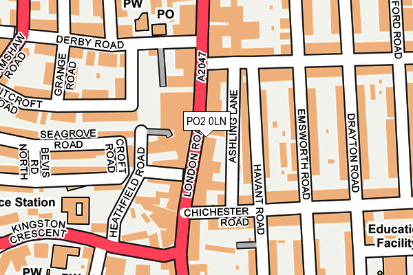 PO2 0LN map - OS OpenMap – Local (Ordnance Survey)